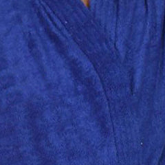 Be You Blue Solid Cotton Drawstring Knee Length Bath Robe