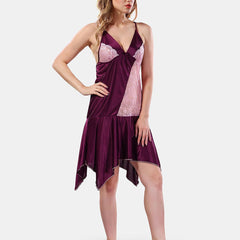 Be You Solid Lace Details Satin Nighty with Robe