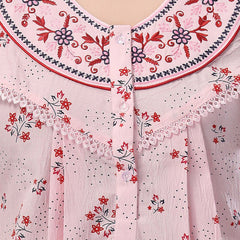 Be You Floral Printed Embroidered Maxi Nightdress