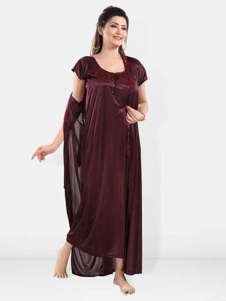 Be You Satin Maxi Nightdress With Robe
