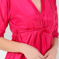 Be You Satin Lingerie Set With Robe BUF-3-PCS-SET-2250-L