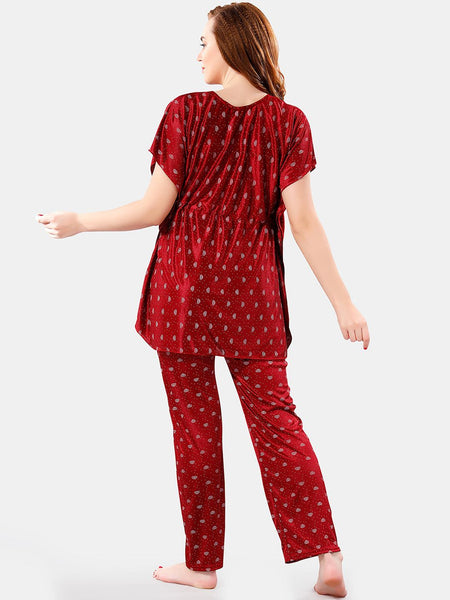 Be You Conversational Printed Satin Night Suit
