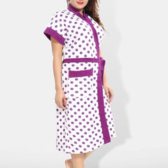 Be You Women Printed Cotton Anti-bacterial Super Soft Bath Robe With Belt