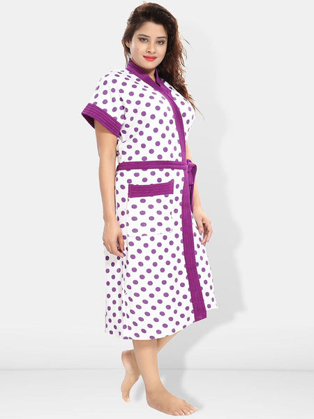 Be You Women Printed Cotton Anti-bacterial Super Soft Bath Robe With Belt