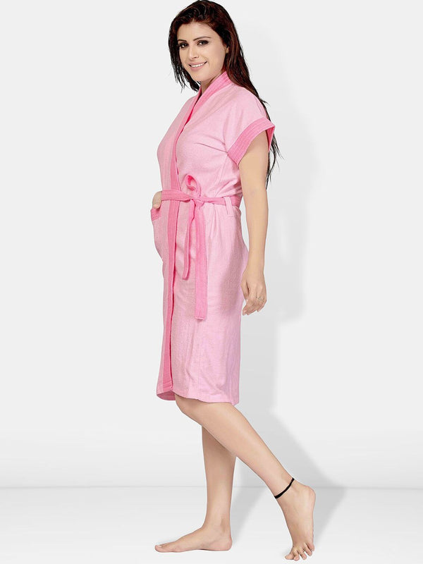 Be You Women Cotton Anti-bacterial Super Soft Bath Robe With Belt