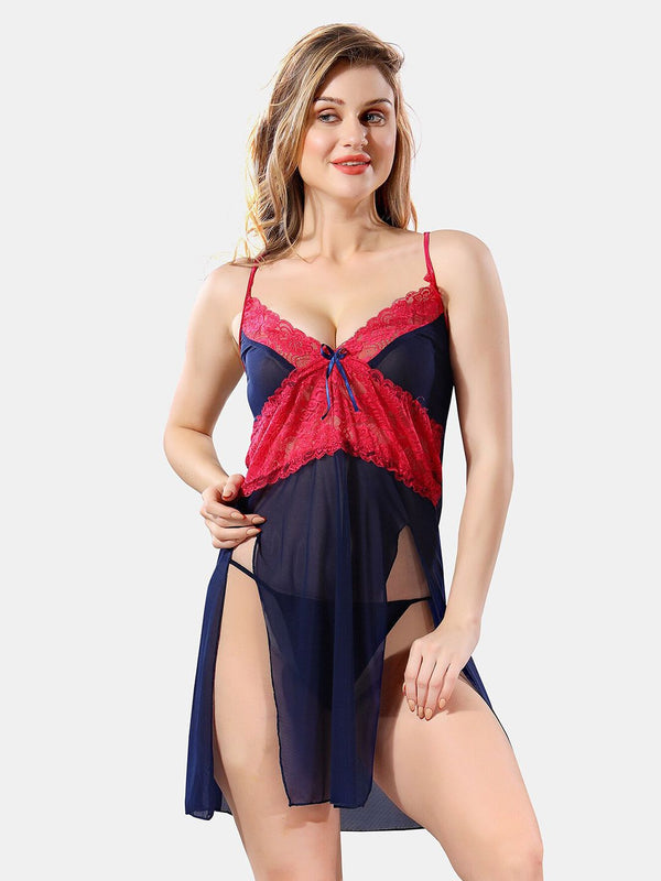Be You Self Designed Net Baby Doll With Brief