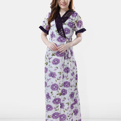 Be You Floral Printed Maxi Nightdress With Robe
