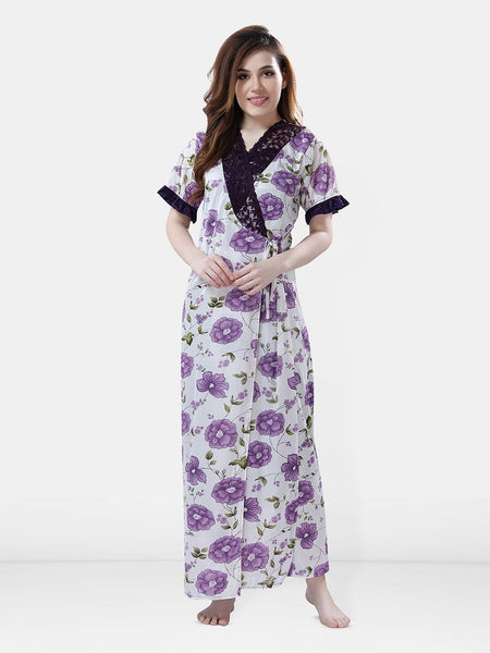 Be You Floral Printed Maxi Nightdress With Robe