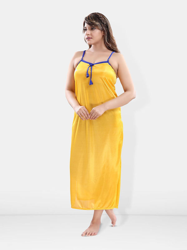 Be You Shoulder Straps Satin Maxi Nightdress with Robe