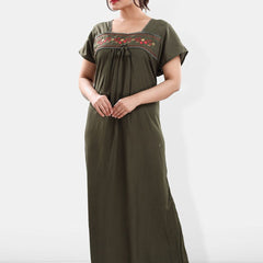 Be You Floral Embroidered Square Neck Maxi Sweat Nightdress
