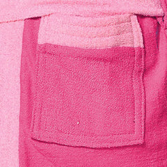Be You Two-Tone Pink Solid Cotton Drawstring Knee Length Bath Robe