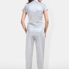 Be You Lapel Collar Satin Night suit