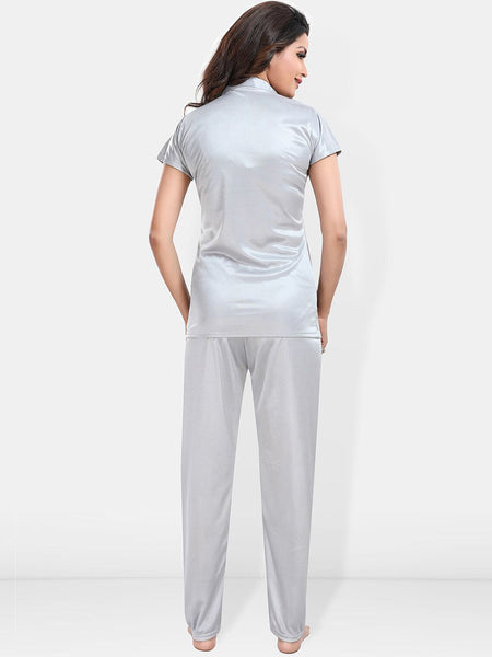 Be You Lapel Collar Satin Night suit