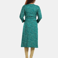 Be You Leheriya Printed Round Neck Kurta