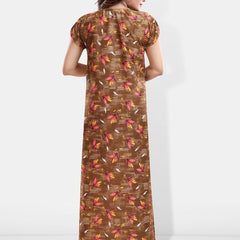 Be You Printed Satin Maxi Nightdress