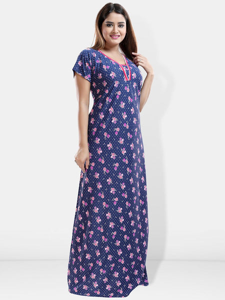 Be You Floral Printed Satin Maxi Nightdress