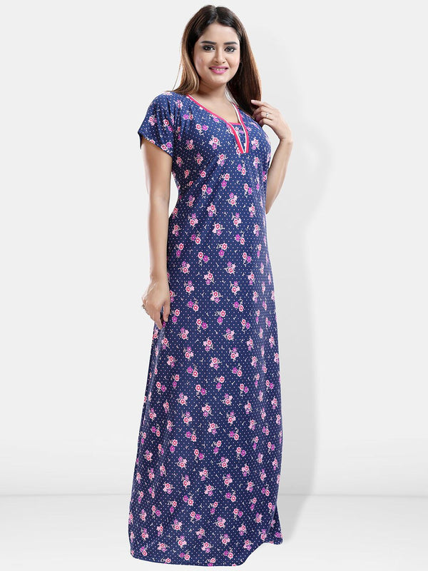 Be You Floral Printed Satin Maxi Nightdress