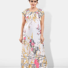 Be You Floral Printed Satin Maxi Nightdress