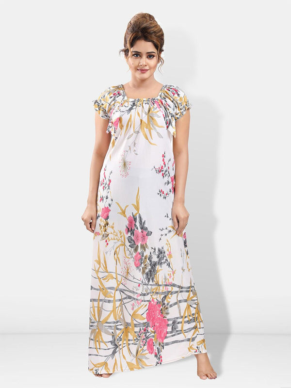 Be You Floral Printed Satin Maxi Nightdress
