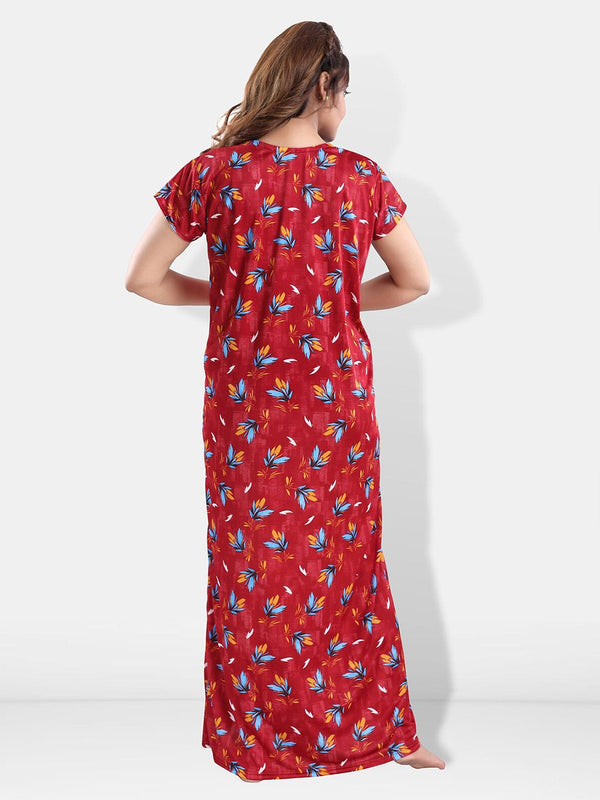 Be You Floral Printed Satin Feeding & Maternity Nightdress