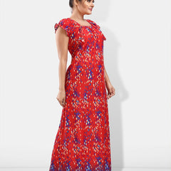 Be You Polka Dots Printed Satin Maxi Nightdress