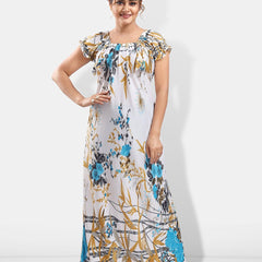 Be You Floral Printed Satin Maxi Everyday Nightdress