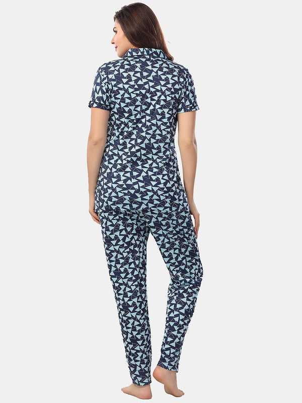 Be You Geometric Printed Night suit