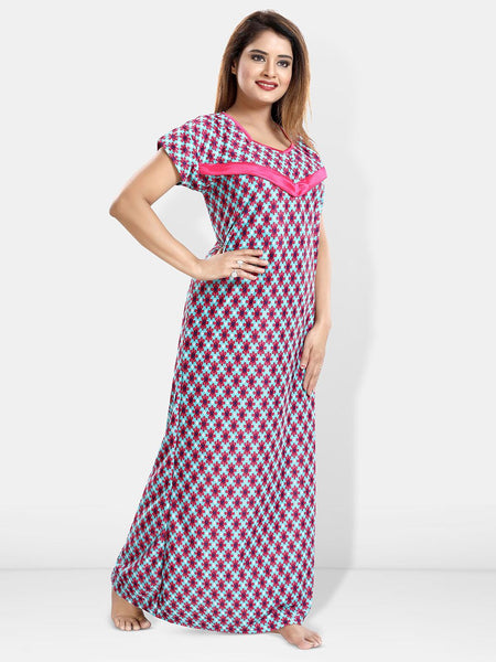 Be You Printed Satin Maternity Feeding Maxi Nightdress