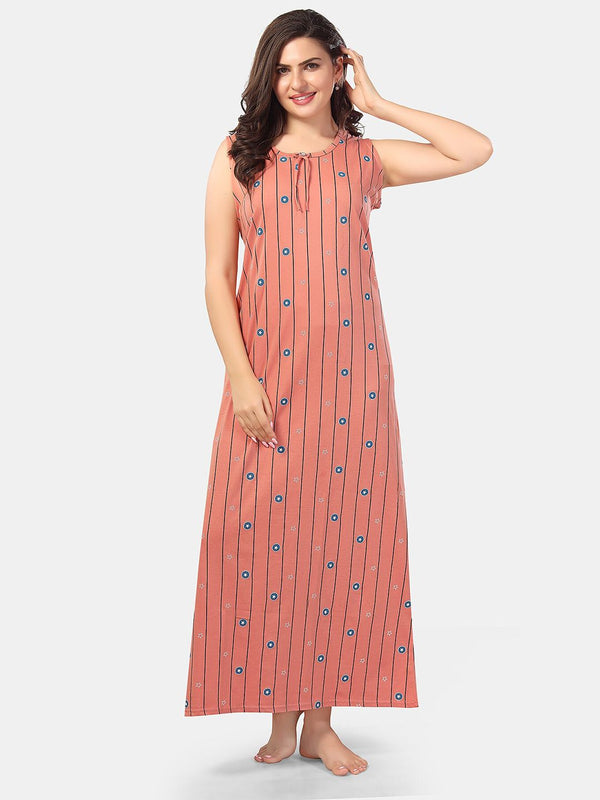 Be You Conversational Printed Sleeveless Maxi Nightdress