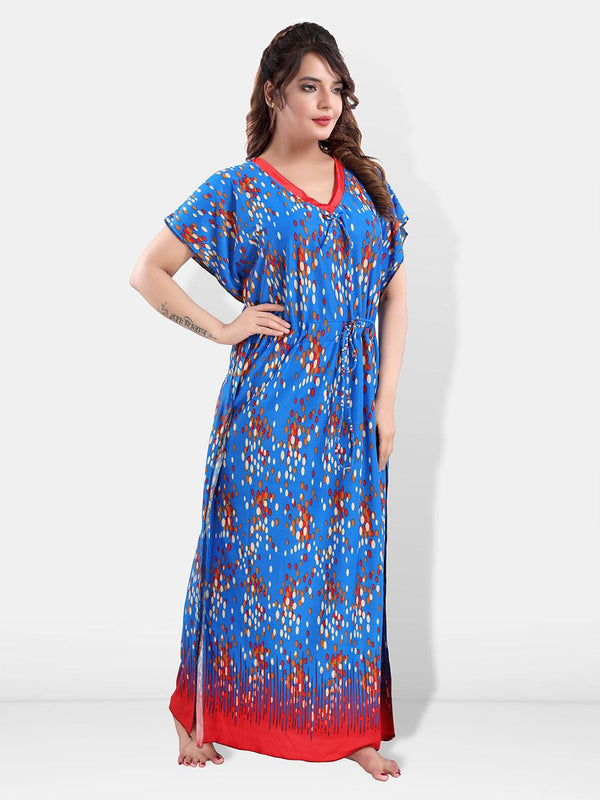 Be You Printed Satin Maxi Kaftan Nightdress