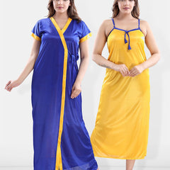 Be You Shoulder Straps Satin Maxi Nightdress with Robe