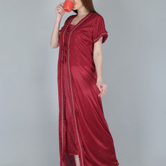 Be You Maroon Maxi Nightdress
