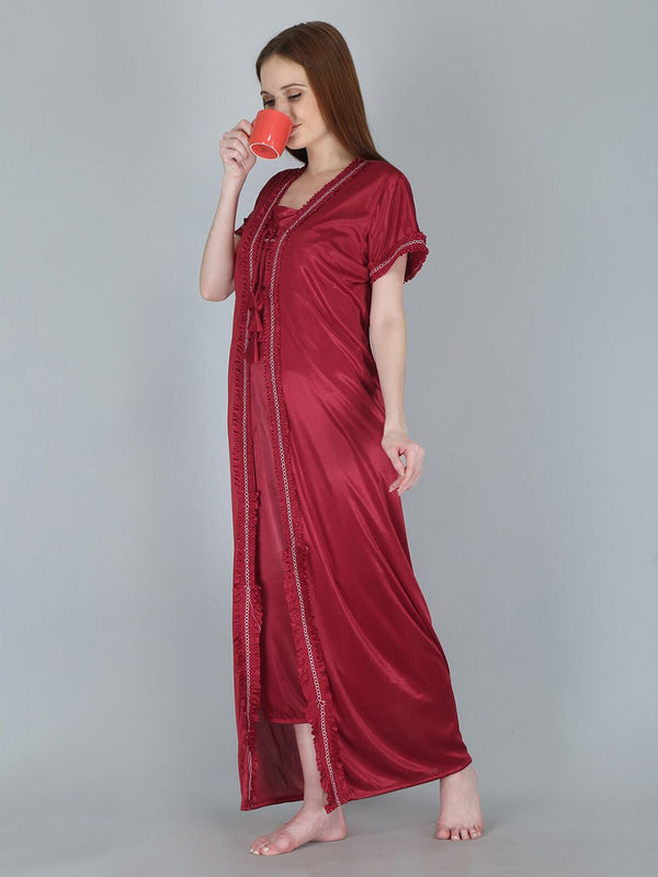 Be You Maroon Maxi Nightdress