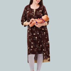 Be You Floral Printed High Low Hem Maternity Feeding Kurta