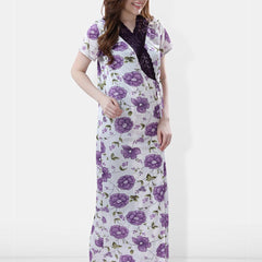 Be You Floral Printed Satin Maxi Wrap Nightdress