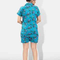 Be You Pack Of 2 Lapel Collar Floral Printed Night Suits