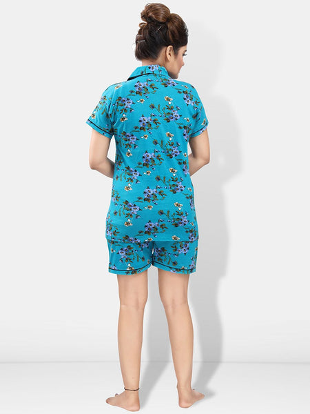Be You Pack Of 2 Lapel Collar Floral Printed Night Suits