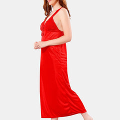 Be You V Neck Lace Satin Maxi Nightdress With Robe