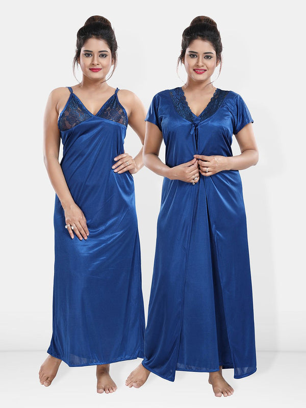 Be You Maxi Satin Wrap Nightdress With Robe