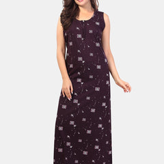 Be You Geometric Printed Sleeveless Maxi Nightdress
