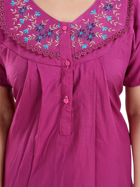 Be You Floral Embroidered Maxi Nightdress