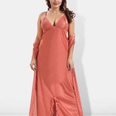 Be You 6 Piece Satin Maxi Nightdress