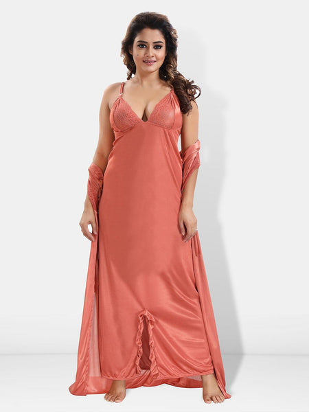 Be You 6 Piece Satin Maxi Nightdress