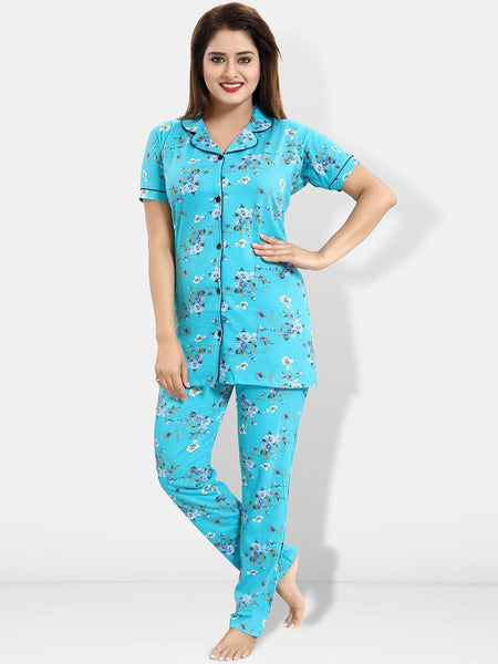 Be You Floral Printed Shirt & Pyjama Night suit