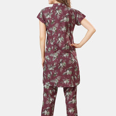 Be You Floral Printed Longline Night Suit