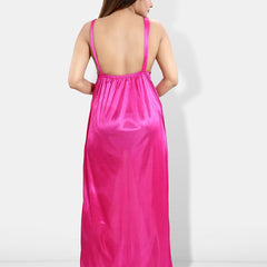 Be You Pack Of 6 Satin Maxi Wrap Nightdress With Lingerie Set