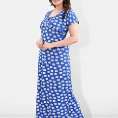Be You Floral Printed Maxi Satin Maternity Nightdress