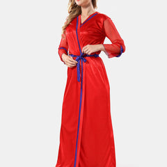 Be You Shoulder Strap Satin Maxi Nightdress With Robe