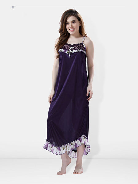 Be You Floral Printed Satin Maxi Nightdress