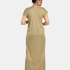 Be You Floral Printed Satin Maternity Maxi Sweat Nightdress